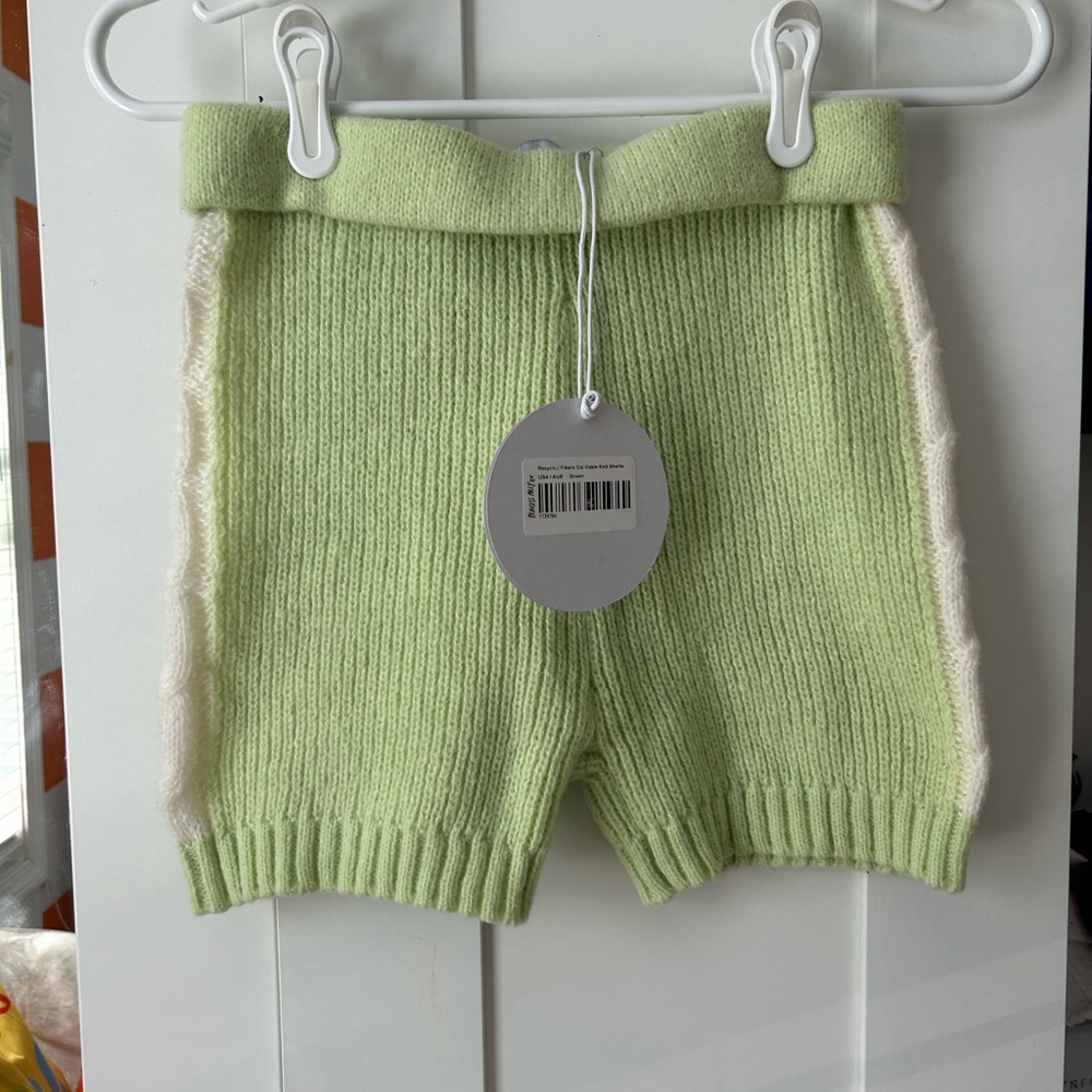 Princess Polly Sage Green Knit Shorts